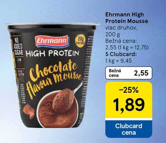 Ehrmann High Protein Mousse viac druhov 200 g 