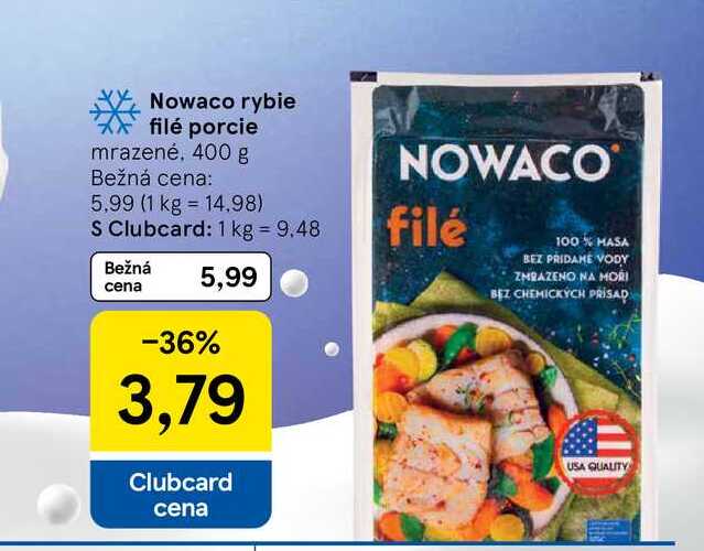 Nowaco rybie filé porcie mrazené, 400 g