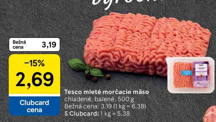 Tesco mleté morčacie mäso chladené, balené, 500 g 