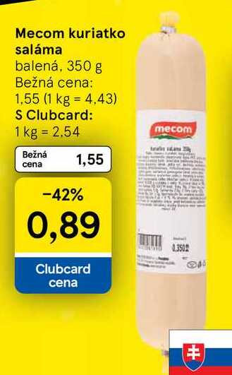 Mecom kuriatko saláma balená, 350 g