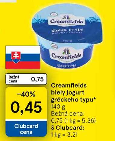 Creamfields biely jogurt gréckeho typu 140g