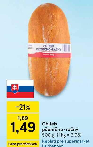 Chlieb pšenično-ražný 500 g