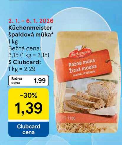Küchenmeister špaldová múka 1 kg 