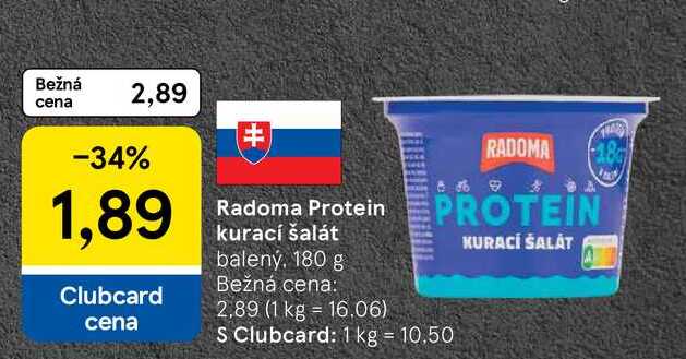 Radoma Protein kurací šalát balený, 180 g
