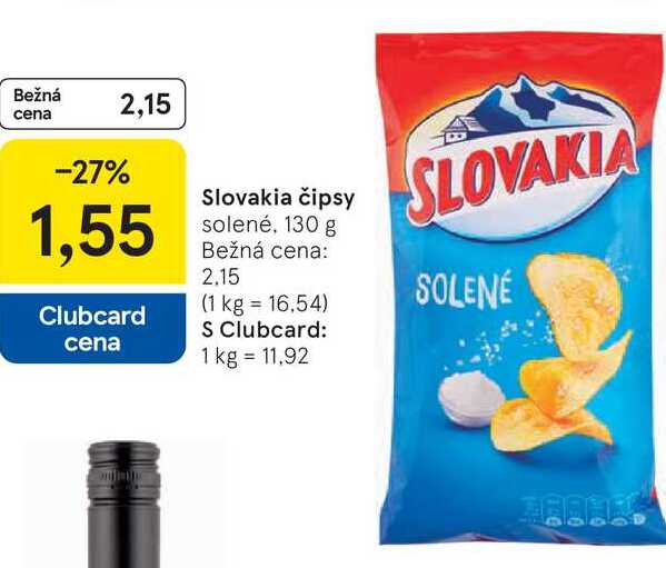 Slovakia čipsy solené, 130 g 