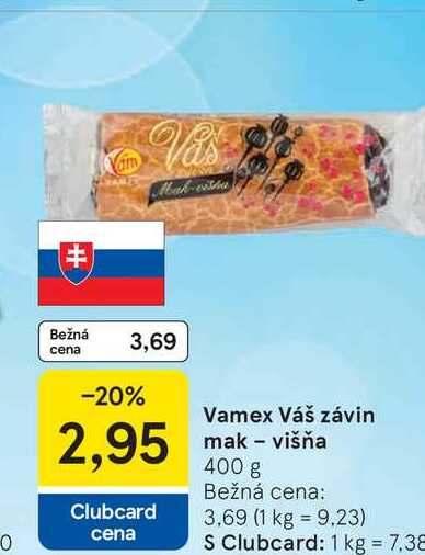 Vamex Váš závin mak - višňa 400 g