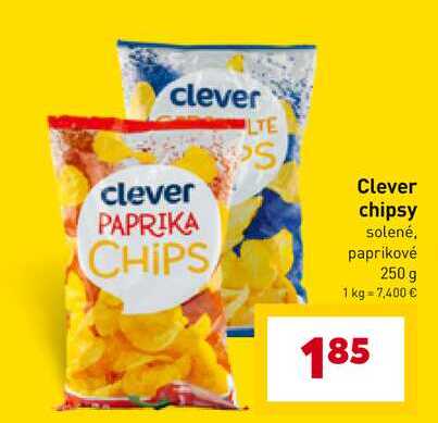 Clever chipsy solené, paprikové 250 g 