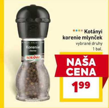 Kotányi korenie mlynček vybrané druhy 1 bal. 