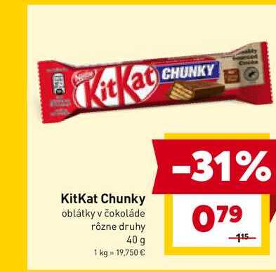 KitKat Chunky oblátky v čokoláde rôzne druhy 40 g