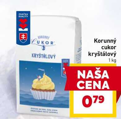 Korunný cukor kryštálový 1 kg 