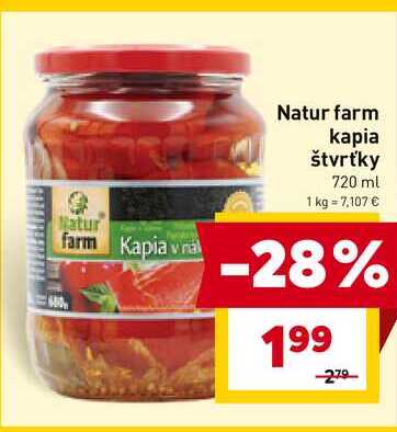 Natur farm kapia štvrťky 720 ml 