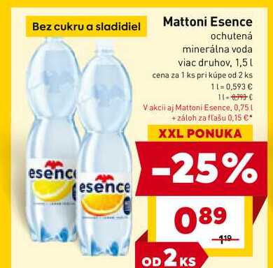 Mattoni Esence ochutená minerálna voda viac druhov, 1,5l