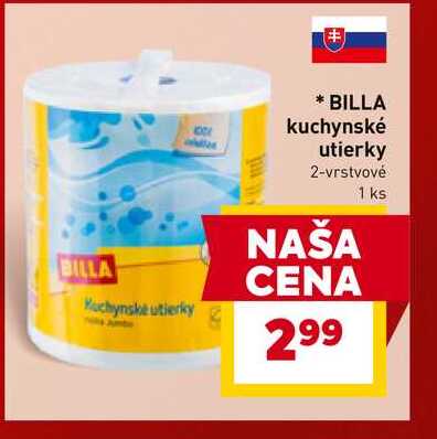 BILLA kuchynské utierky 2-vrstvové 1 ks