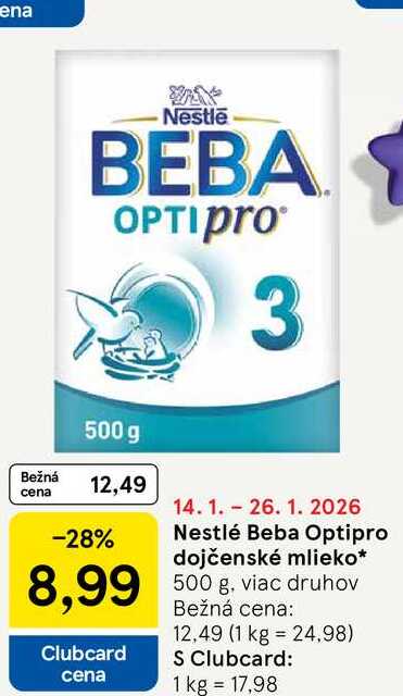 Nestlé Beba Optipro dojčenské mlieko 500 g