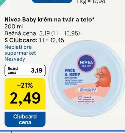Nivea Baby krém na tvár a telo 200 ml