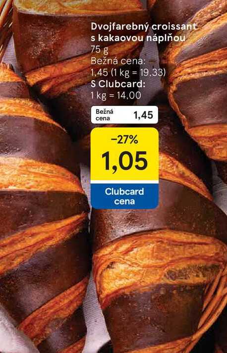 Dvojfarebný croissant s kakaovou náplňou 75 g