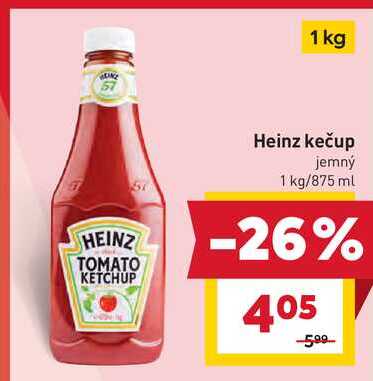 Heinz kečup jemný 1 kg/875 ml 