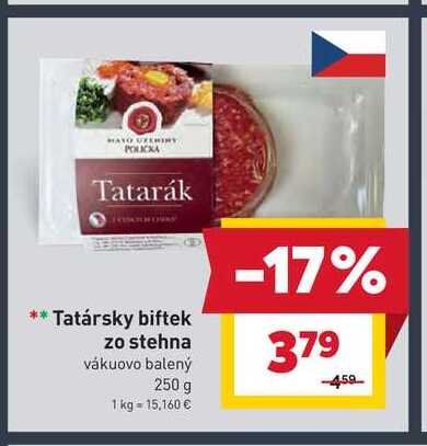 Tatársky biftek zo stehna vákuovo balený 250 g 