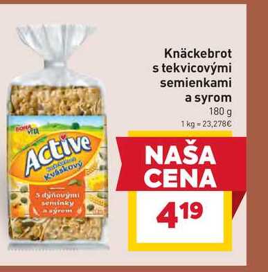 Knäckebrot s tekvicovými semienkami a syrom 180 g