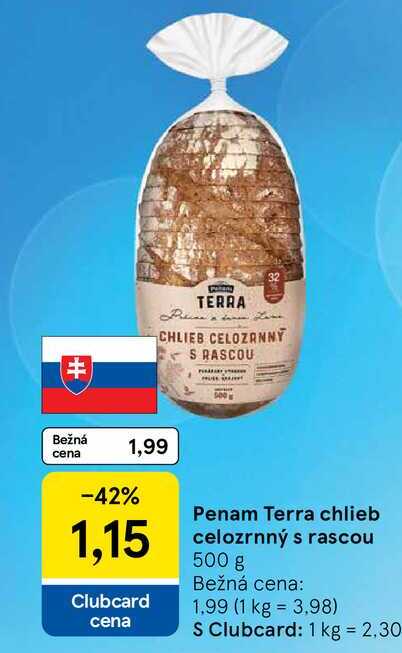  Penam Terra chlieb celozrnný s rascou 500 g 