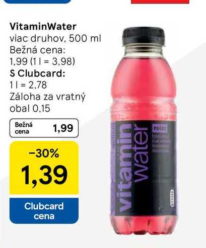 VitaminWater viac druhov, 500 ml 