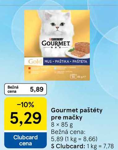 Gourmet paštéty pre mačky 8 × 85 g