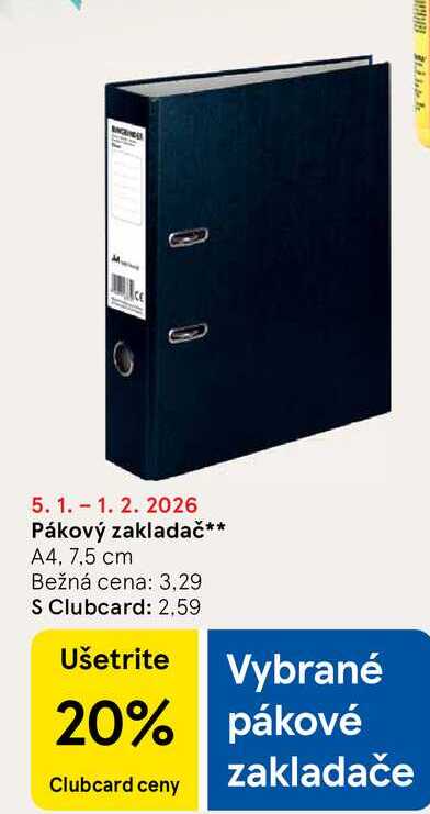 Pákový zakladač A4, 7.5 cm 