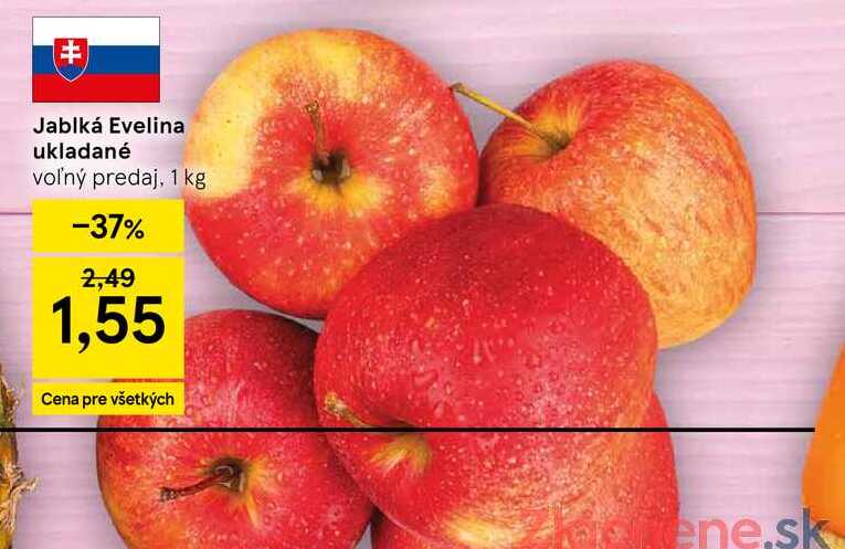 Jablká Evelina ukladané voľný predaj, 1 kg 