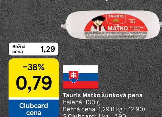 Tauris Maťko šunková pena balená, 100 g