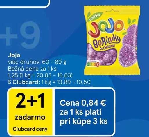 Jojo viac druhov, 60 - 80 g 
