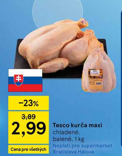 Tesco kurča maxi chladené balené, 1 kg