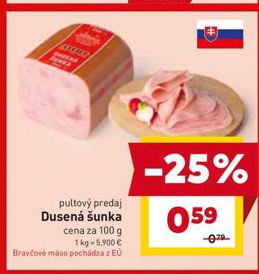 Dusená šunka cena za 100 g 