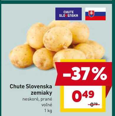 Chute Slovenska zemiaky neskoré, prané voľné 1 kg 