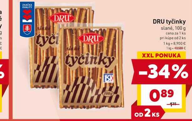 DRU tyčinky slané, 100 g 