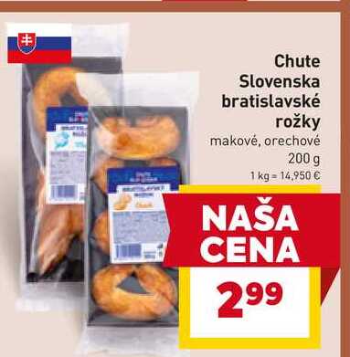 Chute Slovenska bratislavské rožky makové, orechové 200 g