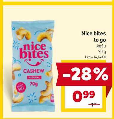 Nice bites to go kešu 70 g 