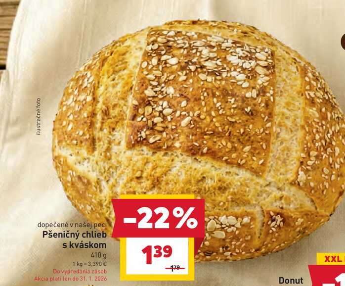 Pšeničný chlieb s kváskom 410 g