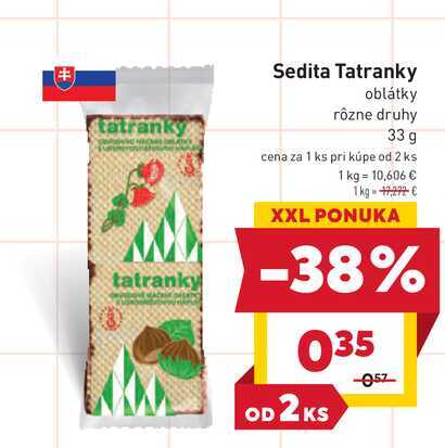 Sedita Tatranky oblátky rôzne druhy 33 g 