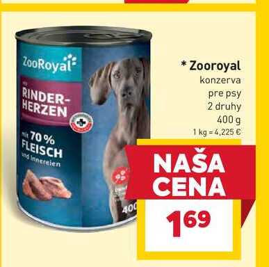Zooroyal konzerva pre psy 2 druhy 400 g