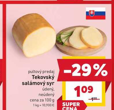 Tekovský salámový syr údený 100g