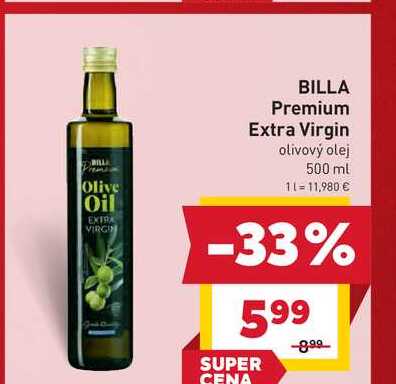 BILLA Premium Extra Virgin olivový olej 500 ml 