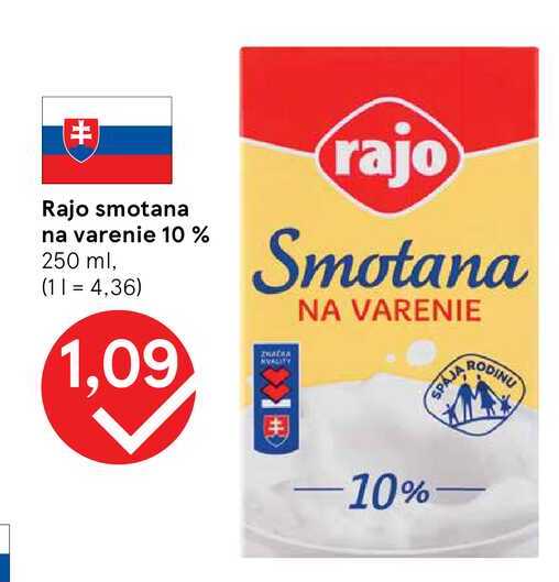 Rajo smotana na varenie 10 % 250 ml