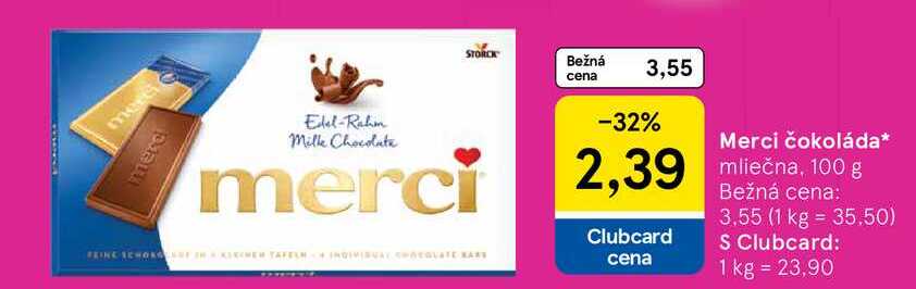 Merci čokoláda mliečna, 100 g