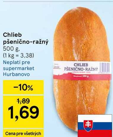 Chlieb pšenično-ražný 500 g