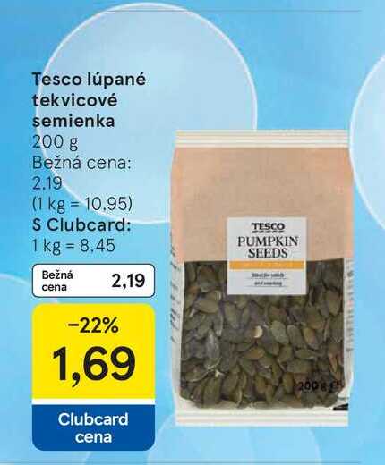 Tesco lúpané tekvicové semienka 200 g 