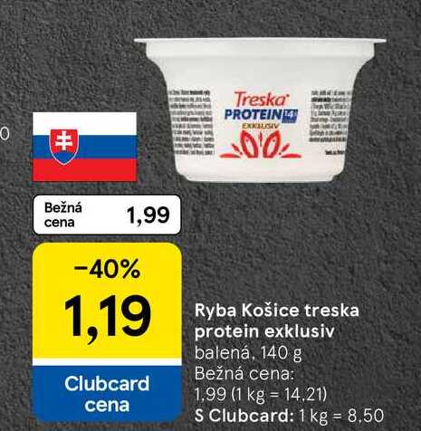 Ryba Košice treska protein exklusiv balená, 140 g 