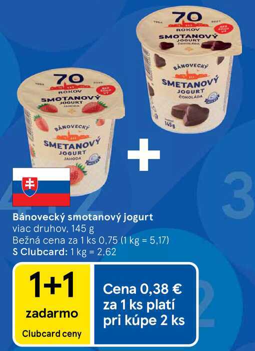 Bánovecký smotanový jogurt viac druhov 145 g