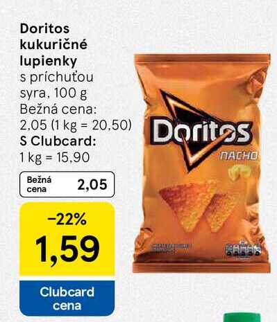 Doritos kukuričné lupienky s príchuťou syra, 100 g