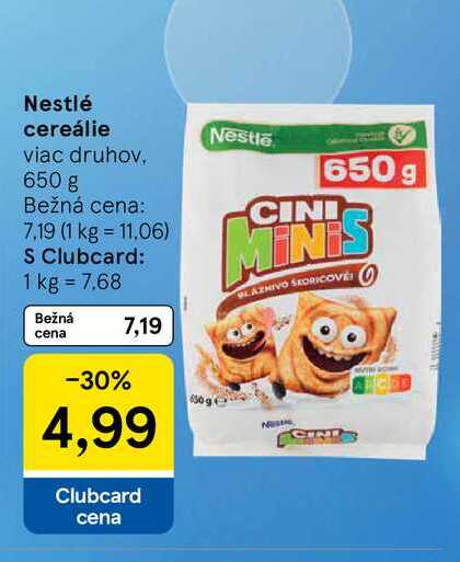 Nestlé cereálie viac druhov 650 g 