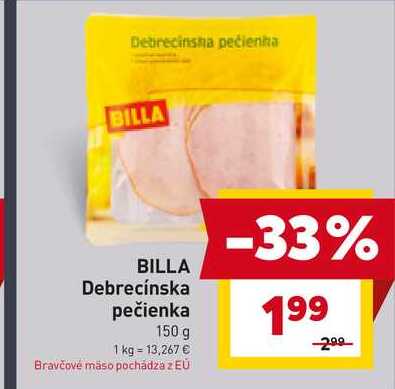 BILLA Debrecínska pečienka 150 g 